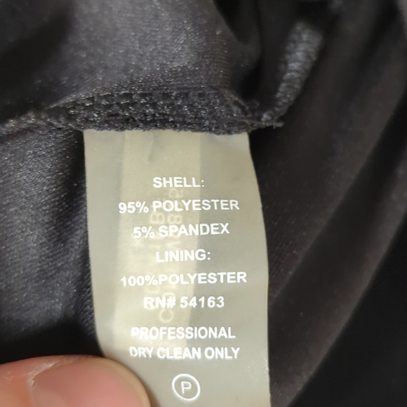 Calvin Klein Black Sheath Dress - Women's Size 6 Knee Length Gold Accent Classic - Picture 11 of 14